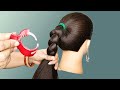 New & Quick Low Bun With Clutcher 🧿 Self Juda Hairstyle For Wedding Function F Long Hair Tutorial