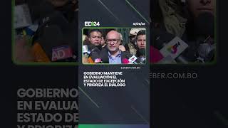 Gobierno mantiene en evaluación el estado de excepción y prioriza el diálogo