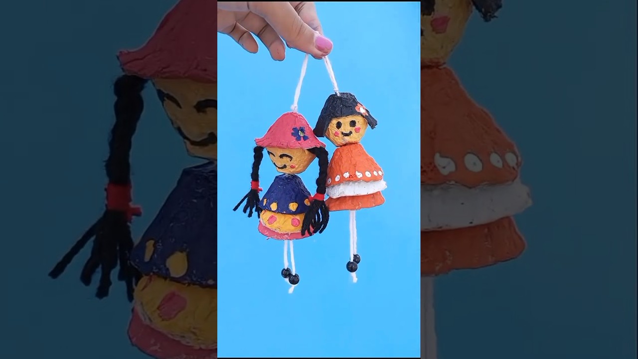 DIY Egg Cartoon Craft Ideas / Best Out Of Waste ♻️😘#diy#reuseideas#eggtraycraft#viralshort#craft