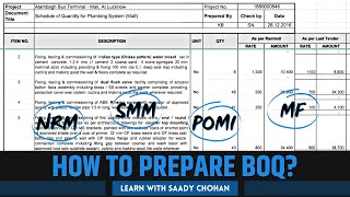 Bill of Quantities | How to prepare a BOQ / BQ