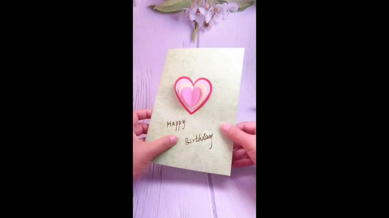 Valentines' day greeting card making | easy paper greeting card making | easy DIY card