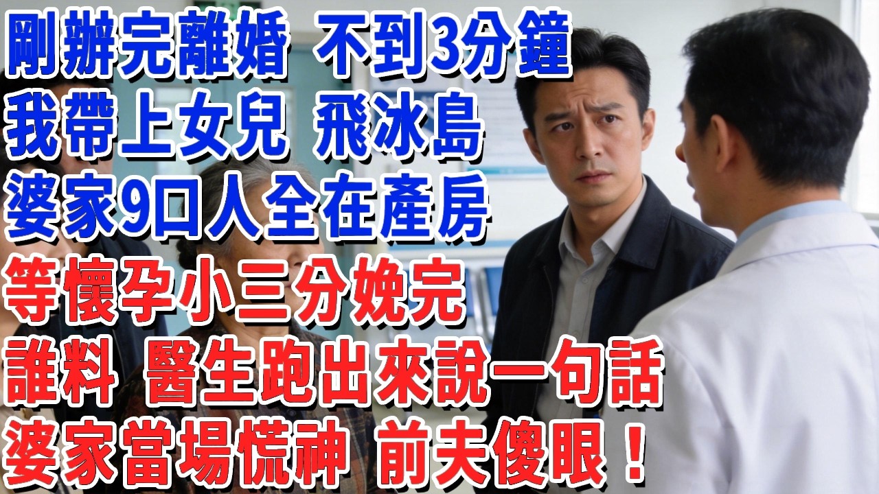 剛辦完離婚 不到3分鐘，我帶上女兒 飛冰島，婆家9口人全在產房，等懷孕小三分娩完，誰料 醫生跑出來說一句話，婆家當場慌神 前夫傻眼！#小娟講故事 #情感故事 #老年生活