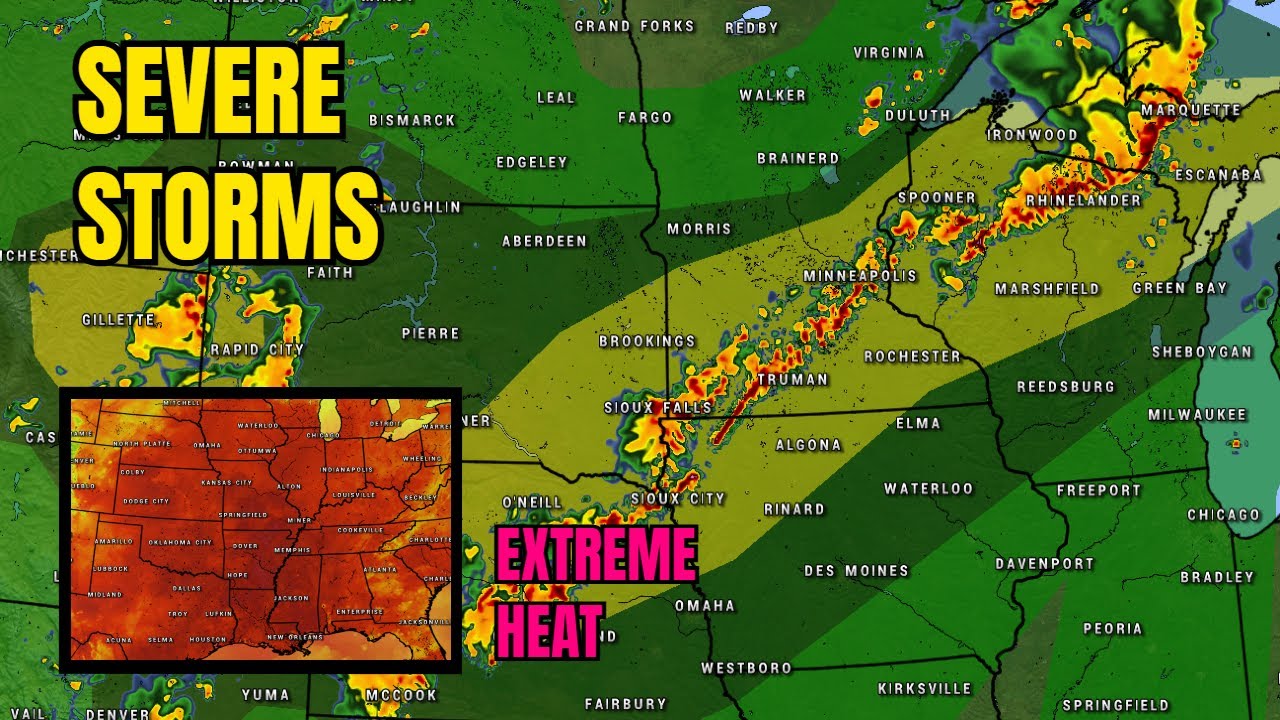 ⚡ Severe weather threat across the northern Plains, upper Midwest - YouTube