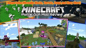 Minecraft : Portal Guns,Teleportation,Turrets,Moving Blocks And Songs!? | Portal Gun Mod Showcase