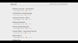 Blog Hub  || Full Stack Project || Django project || Medium editor