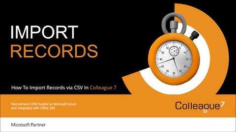 Colleague 7 - Import Records