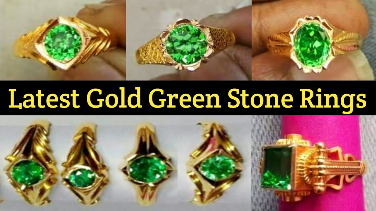 Latest Design Emerald Stone Real Impon Gold Rings FR1167