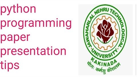 python programming paper presentation tips