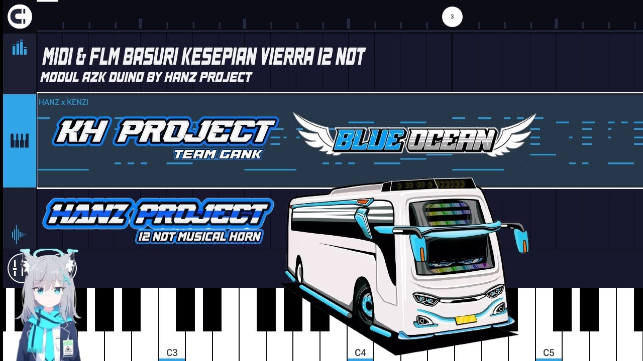 MIDI & FLM BASURI KESEPIAN VIERRA 12 NOT MODUL AZK DUINO BY HANZ PROJECT 