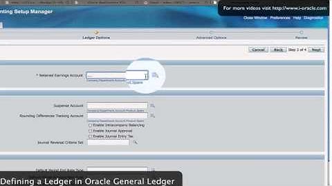 Oracle Training   Defining Ledgers in General Ledger Part 2   Oracle E Business Suite R12