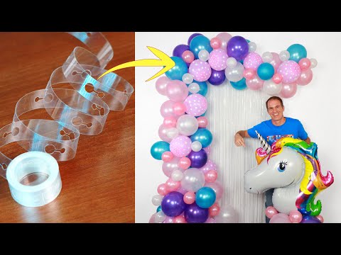 BALLOON GARLAND TUTORIAL ( balloon decoration ideas ) balloon arch with strip