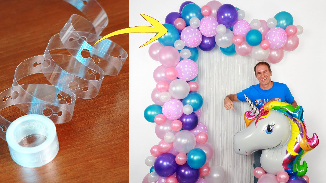 BALLOON GARLAND TUTORIAL ( balloon decoration ideas ) balloon arch with  strip 