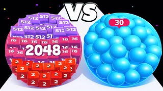 2048 Cube Runner 🧊🔥 vs Ball Race ∞ ASMR 😌🎧 Satisfying Mobile Gameplay Android iOS QW5644