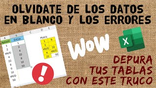 🔎 ELIMINAR DATOS EN BLANCO Y ERRORES de una matriz con funciones de desborde 😱