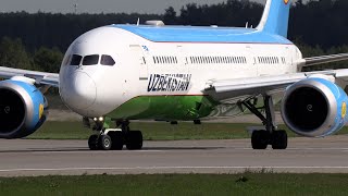 Boeing 787 Uzbekistan, departure from Domodedovo airport.