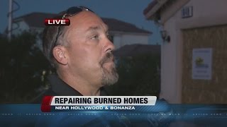 Vegas businesses board up homes recently damaged by fire