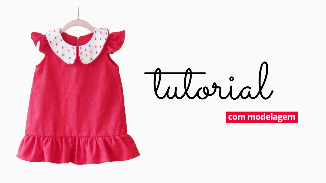 Molde Vestido Infantil Natal Ana com Babado na Barra