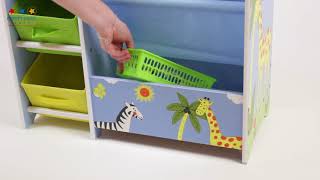 Safari Book Display with Storage Bins