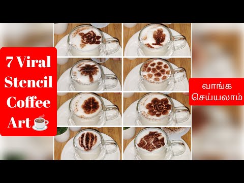 7 VIRAL Stencil Coffee Art 10☕ Compilation Jan 2024 | IppadikkkuNaaan