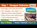 Class 12 History - Harappan Civilisation#3 - Mohenjodaro - Notes Tutorials CBSE Class 12