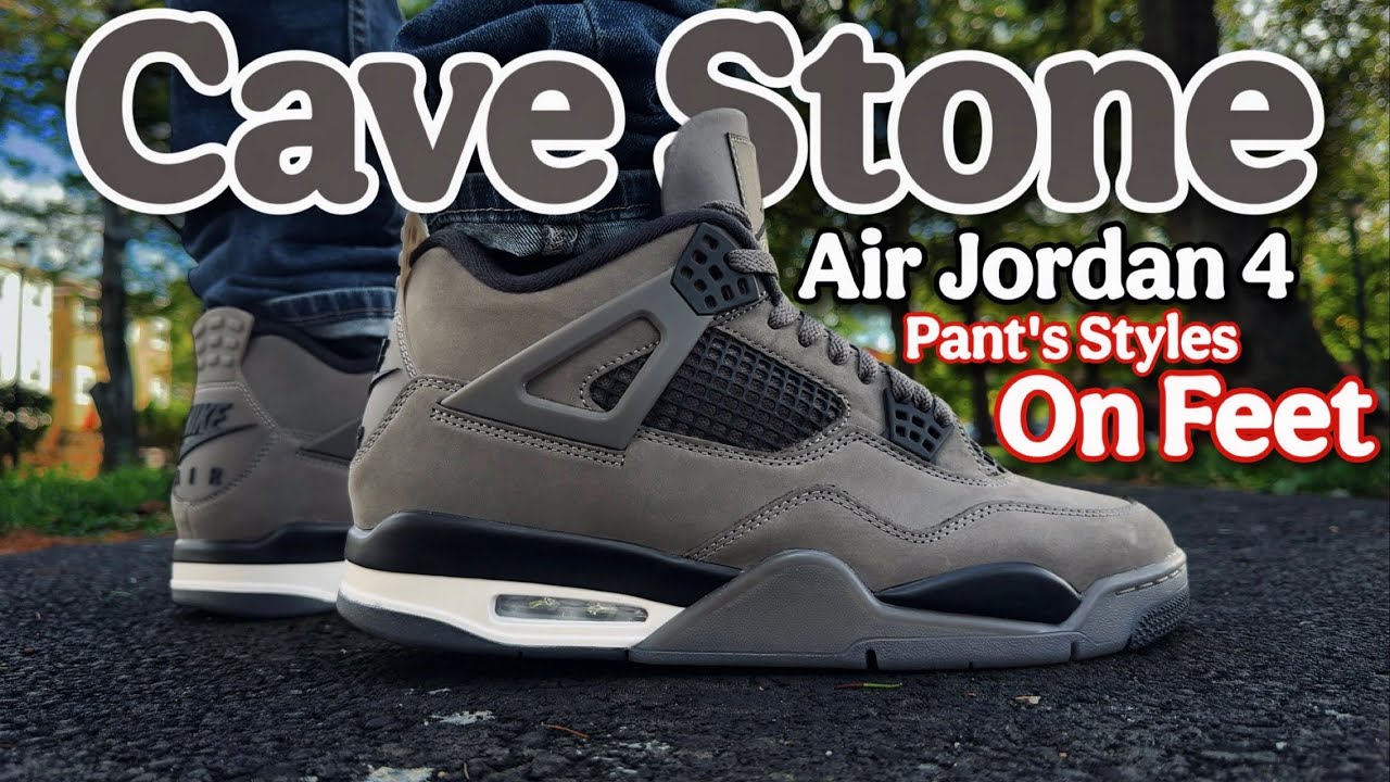 Jordan 4 Caves Stone - Early On Feet Look - YouTube