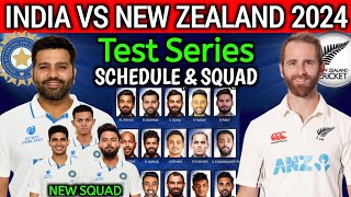 India Tour Of New Zealand Test Series 2024 | India Vs New Zealand Test Match 2024 | Ind vs Nz 2024