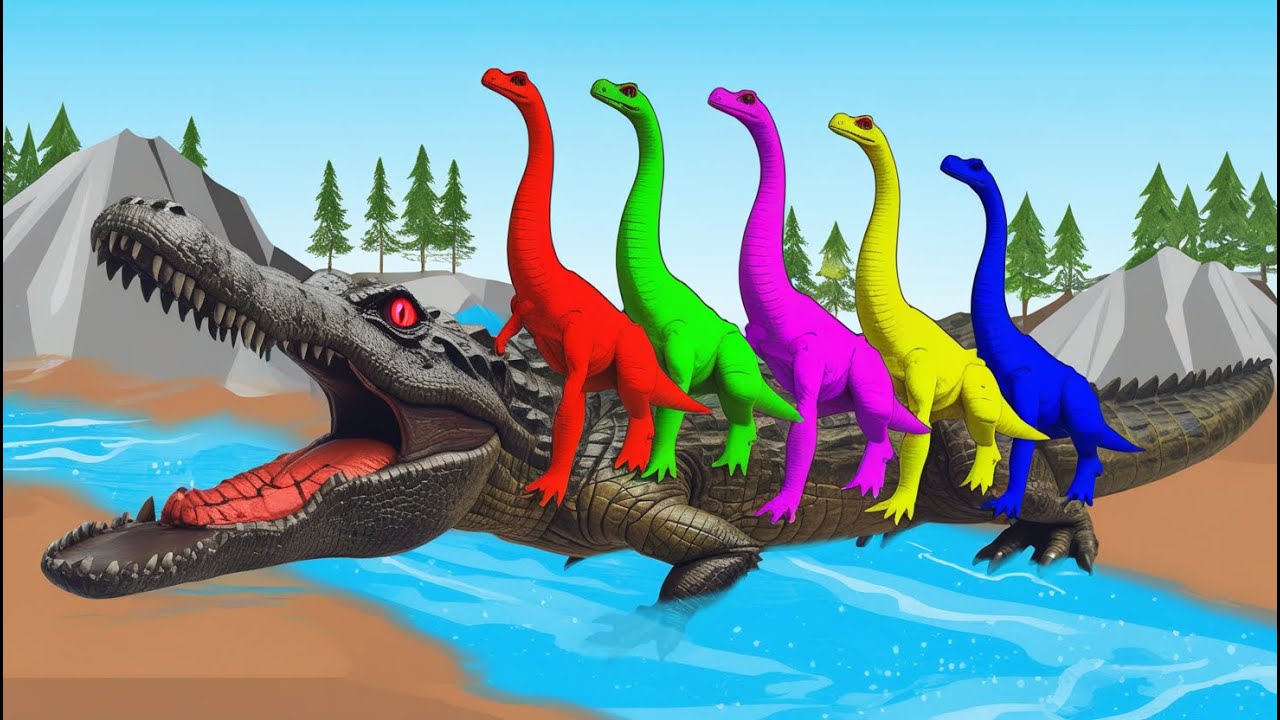 Jurassic World: Crocodile T-rex Evolution vs Dinosaurs Fighting in Jurassic World Evolution 2025