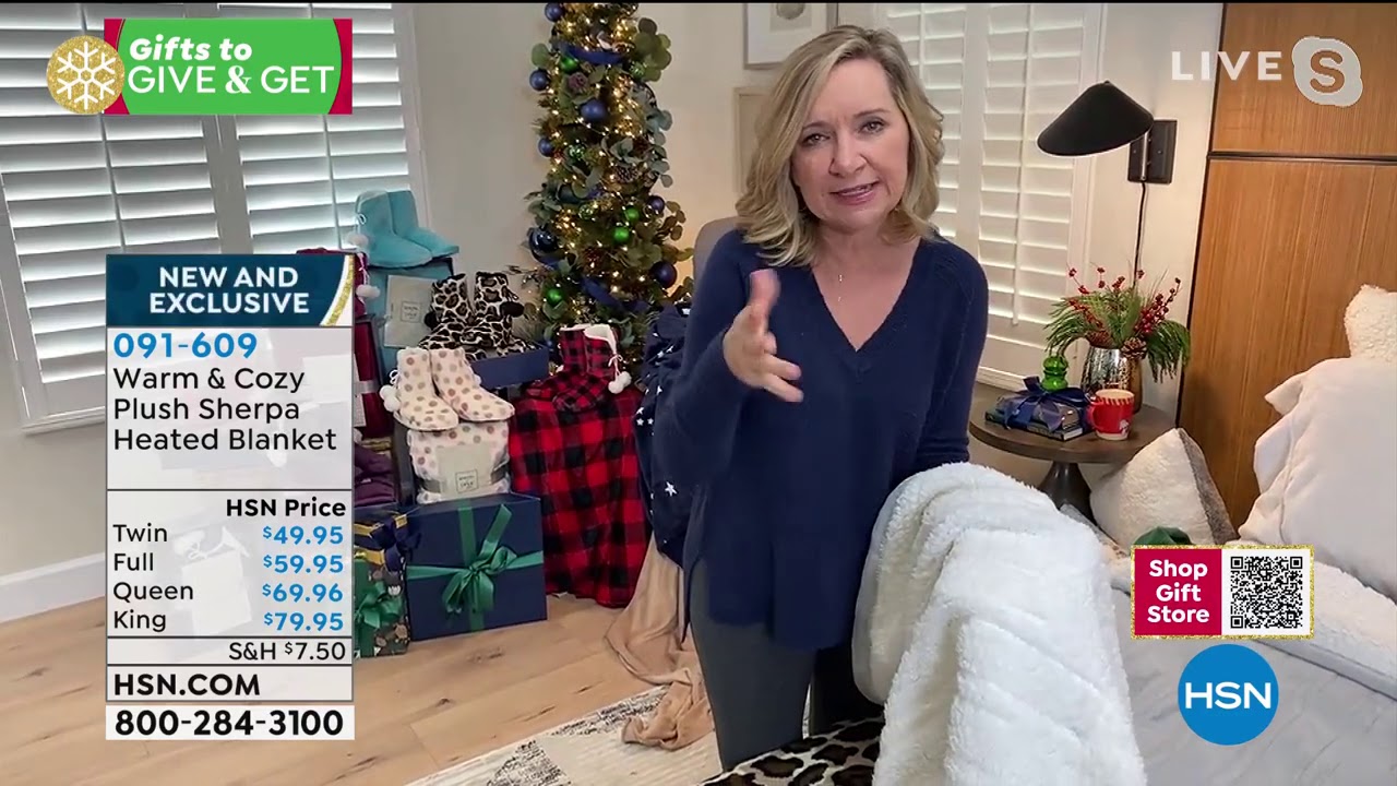 Warm cozy plush sherpa heated full blanket youtube