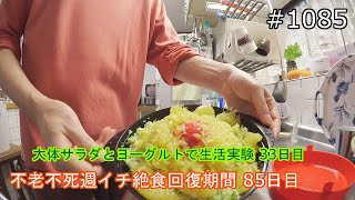 大体サラダとヨーグルトで生活実験 ３３日目　「不老不死週イチ絶食回復期間 ８５日目」＃1085　2021/04/04　霊仙