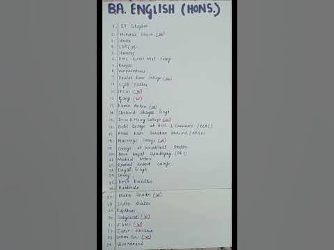 Delhi University | B.A (Hons) English | DU Preference List - YouTube