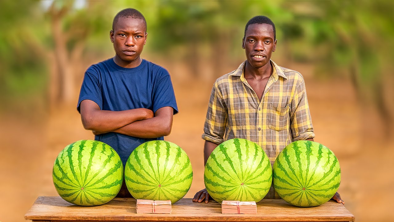 Wild Watermelon Challenge for CASH! Who Finishes First Wins 100K TZS? 🍉💰