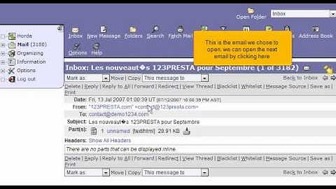 How to open an email message in Horde | FastDot Cloud Hosting