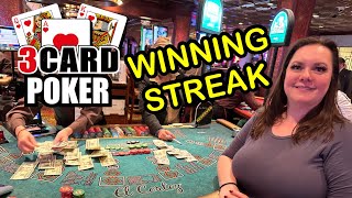 THREE CARD POKER in LAS VEGAS! How many hands did I win in a row??