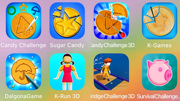 Squids Game:K-Run Challenge 3D,Candy Challenge 3D,Survival Challenge,Bride Challenge 3D,Dalgona Game