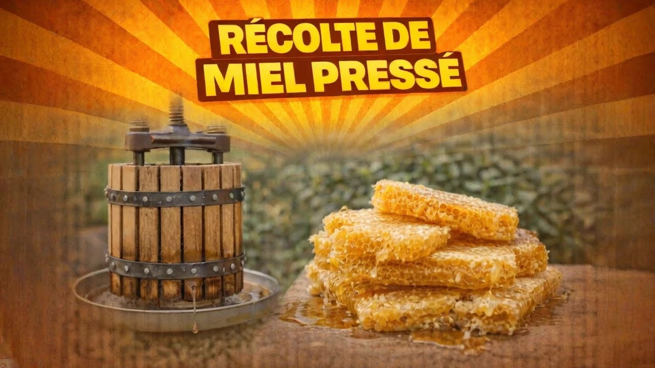 🐝 Récolte de miel pressé sur ruche Warré