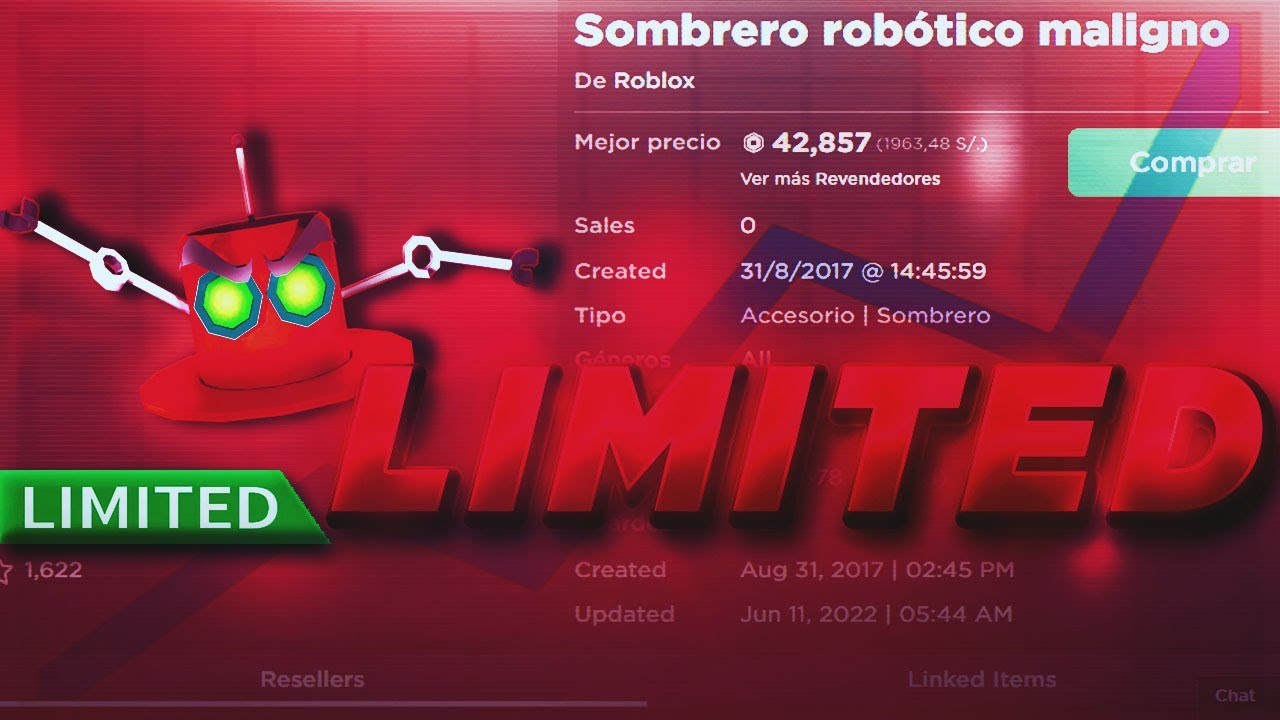 🤖 NUEVO LIMITED DEL EVIL HATBOT "*GRATIS*" EN ROBLOX! YouTube