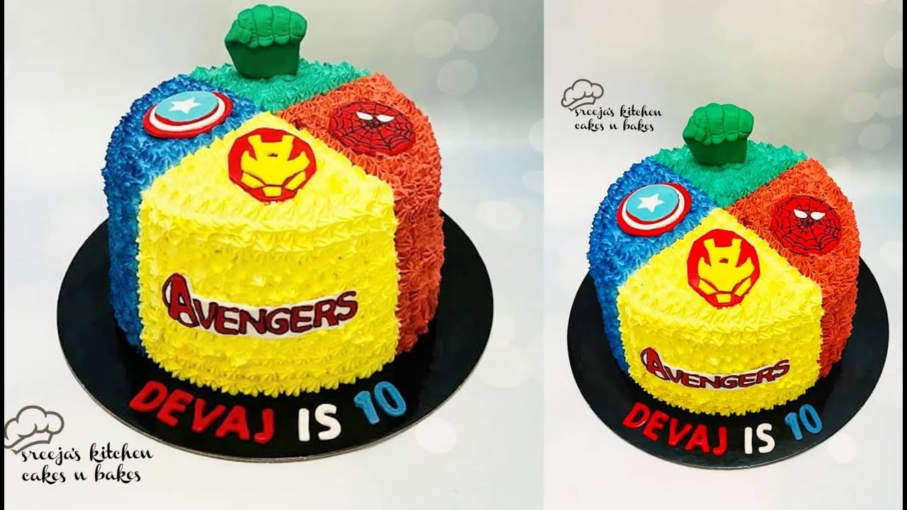 Avengers Cake | Avengers cream cake Design | Birthday cake for ...