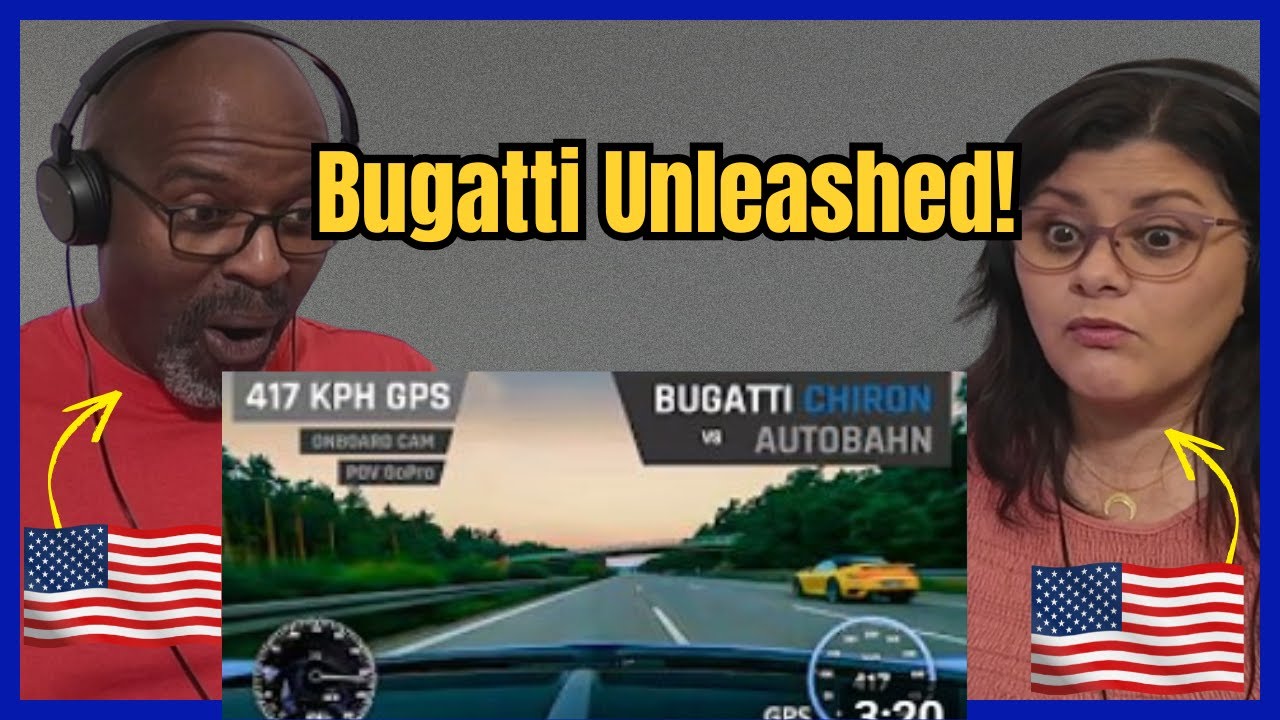 Americans react to Bugatti Chiron on Autobahn -417 KPH!!