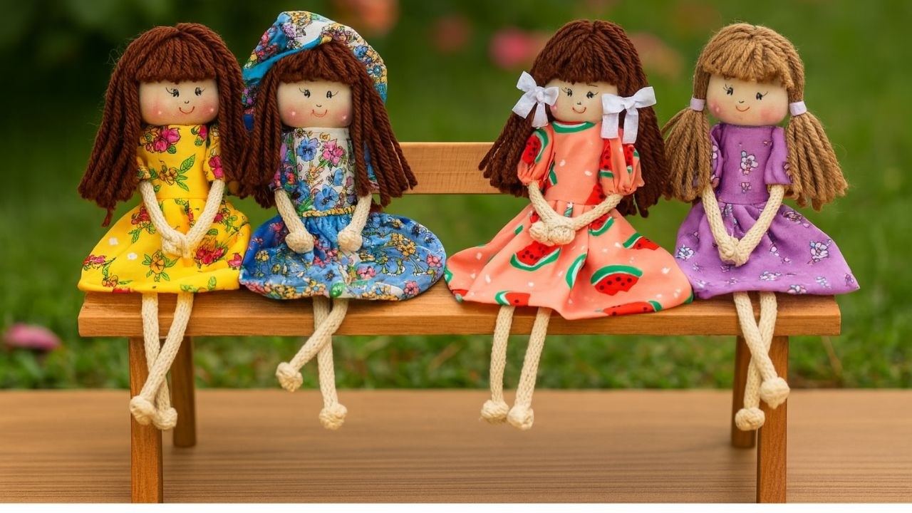 Ideia Fabulosa Para Fazer Boneca Com Fuxico e Retalhos - FAÇA VOCÊ MESMO