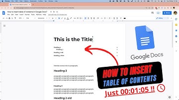 How to insert Table Of Contents in Google Docs