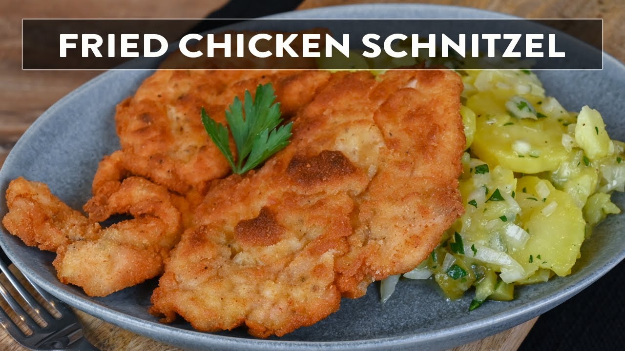 Chicken SCHNITZELS & German Style Potato Salad YouTube