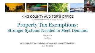 King County Audit: Property Tax Exemptions