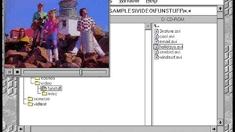 Windows 3.1 plays Microsoft Multimedia Pack 1.0 (1993) CD AVI samples