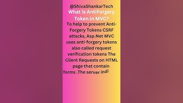 What is Anti-Forgery Token in Asp.Net Mvc Application ?@ShivaShankarTech #csharp #technology