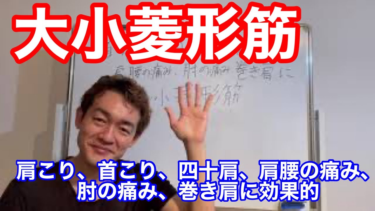 【インナーマッスルトレーニング】・大小菱形筋肩こり、首こり、四十肩、肩腰の痛み、肘の痛み、巻き肩に効果的