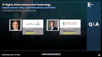 Q&A Session: IP Rights Enforcement and Technology Implications CLE Webcast