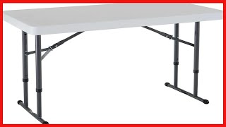 Great product -  LIFETIME 80160 Commercial Height Adjustable Folding Utility Table, 4 Feet, White Gr