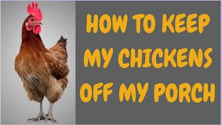 How To Keep My Chickens Off My Porch