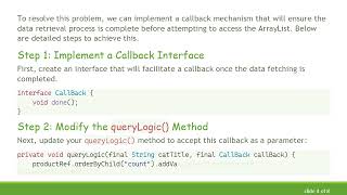 Solving the IndexOutOfBoundsException in Firebase Queries