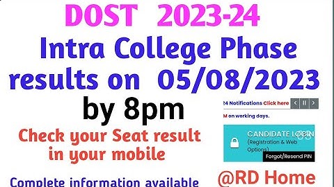 DOST 2023 intra college phase results